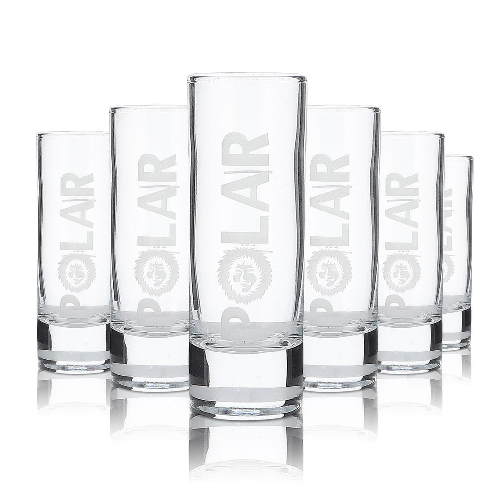 6x Polar Limes Vodka Szklanka do shotów, Stamer, krótka szklanka, satynowana biel