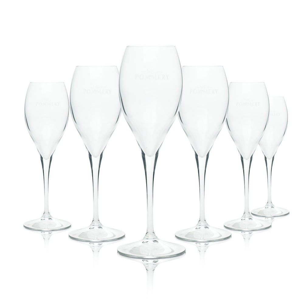 6 kieliszków do szampana Pommery 0,1l Flute Champagne Glasses Prosecco Flute Stemmed Glass Bar