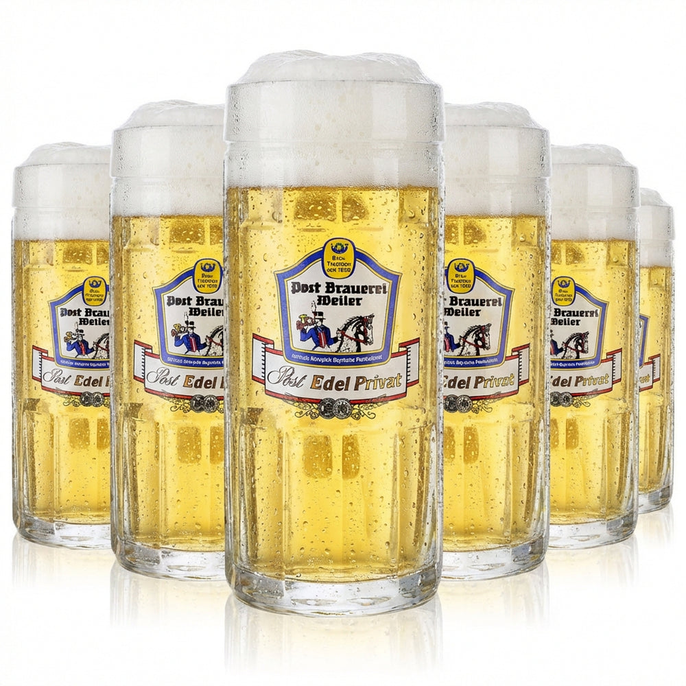 6x Post Brauerei Weiler Szklanka do piwa Bierglas 0,4 l Krug Rastal Fralkenstein