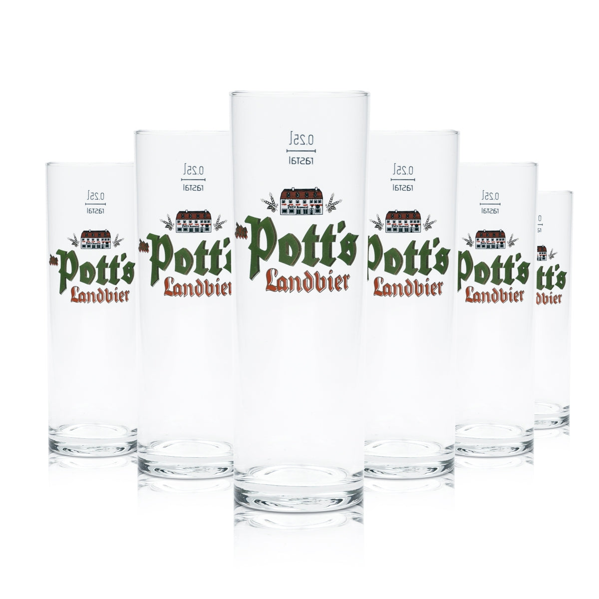 6x szklanka do piwa Potts 0,25 l Kölsch Stange Landbier Szklanki Willi Becher Cup Pokal