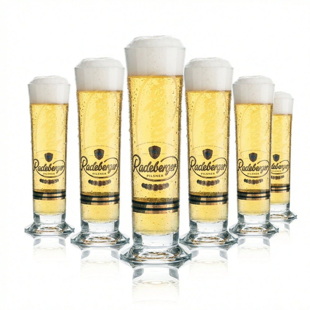 6x Radeberger szklanka do piwa 0,2l goblet logo scena szklanki bar browar piwo tulipan