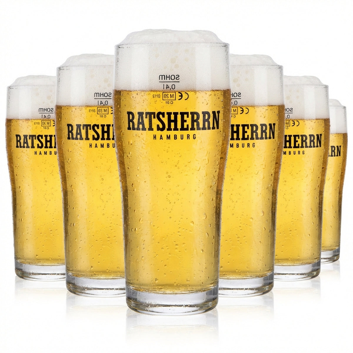 6x szklanka do piwa Ratsherrn Pils 0,4 l Szklanki do piwa „Brewhouse” Ekskluzywne kubki