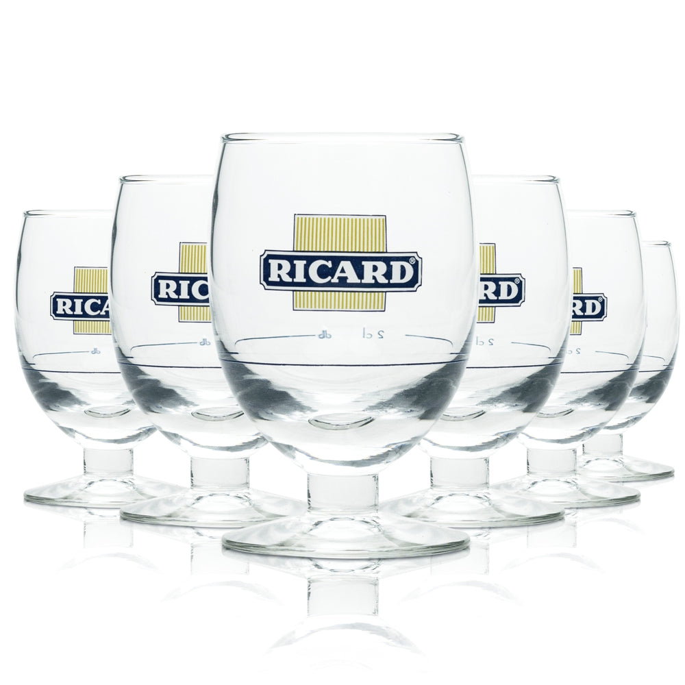 6x Ricard Likier Szklanka Tulipan Retro Szklanki Anyż Pastis Szklanki do likieru Nosing Bar