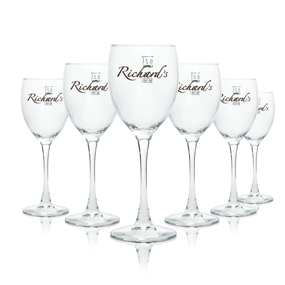 6x Richard's kieliszek do białego wina 0,2l kieliszek na nóżce kieliszki koktajlowe long drink bar