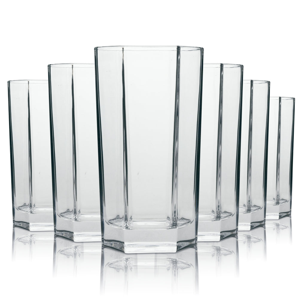 6x szklanki Roku 0,3 l Hexagon Kontur Longdrink Highball Cocktail Gin Tonic