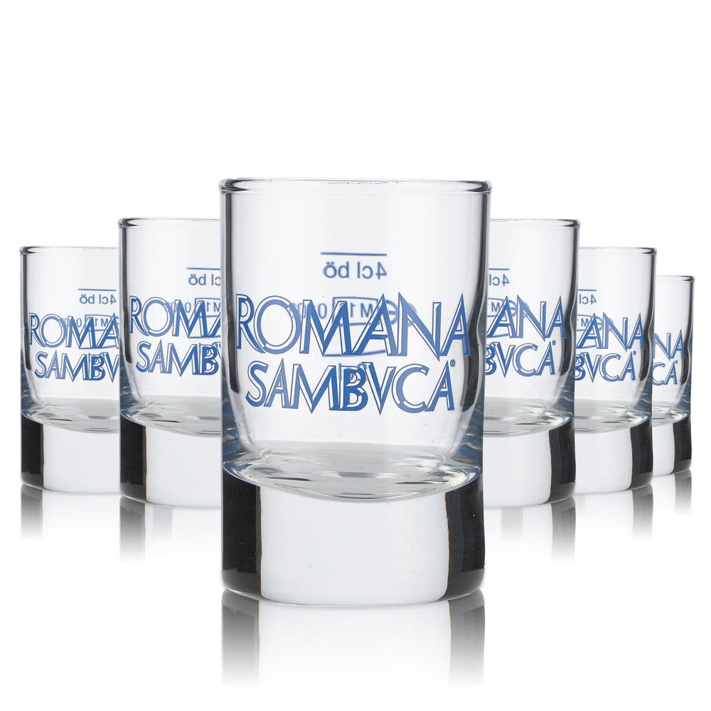 6x Romana Sambuca Szklanka 2 cl/4 cl Kieliszek Stamper Włoska Sambuca