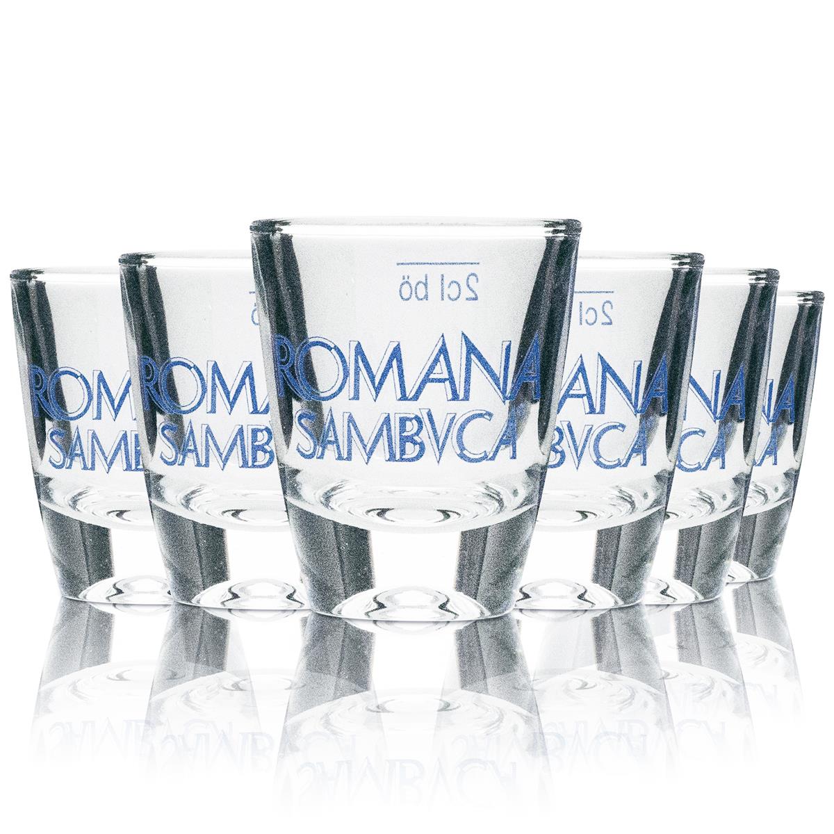 6x Romana Sambuca kieliszek shot 2 cl