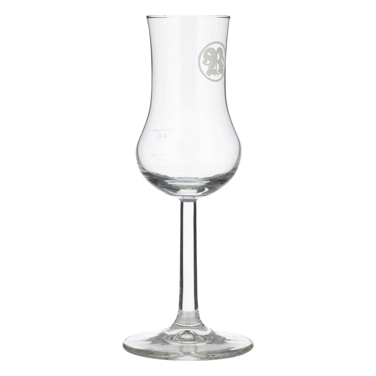 6x kieliszki do sznapsa Roner, szkło 2 cl/4 cl, kieliszek do grappy „R” z białym logo Rastal – Widok 3