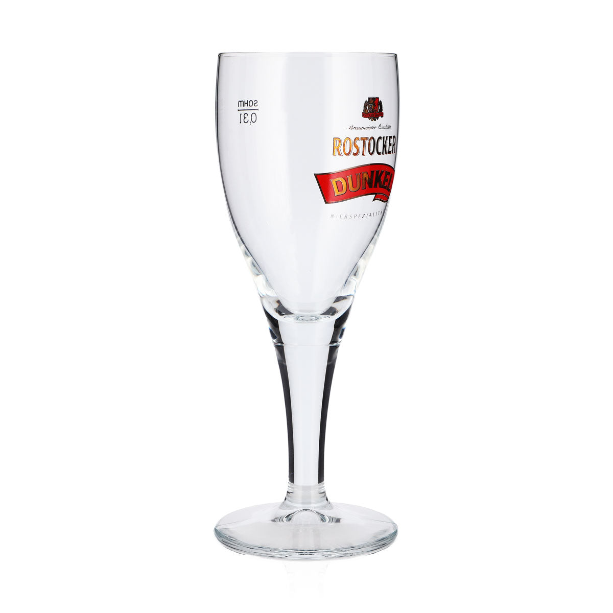 6 szklanek do piwa z Rostocku, 0,3 l, w kształcie pucharu, ciemnoczerwone logo „Sahm” – Widok 3