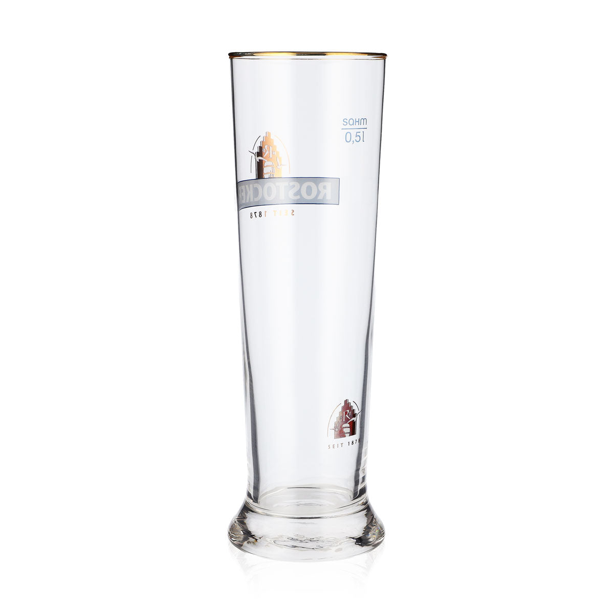 6x szklanki do piwa Rostocker Bier Glas 0,5 l szklanki z złotym brzegiem – Widok 4