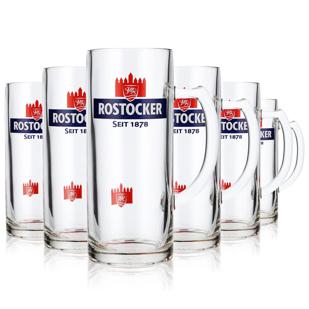 6x kufle do piwa Rostocker Bier Glas 0,5 l Exclusiv-Gutsherren Seidel Rastal