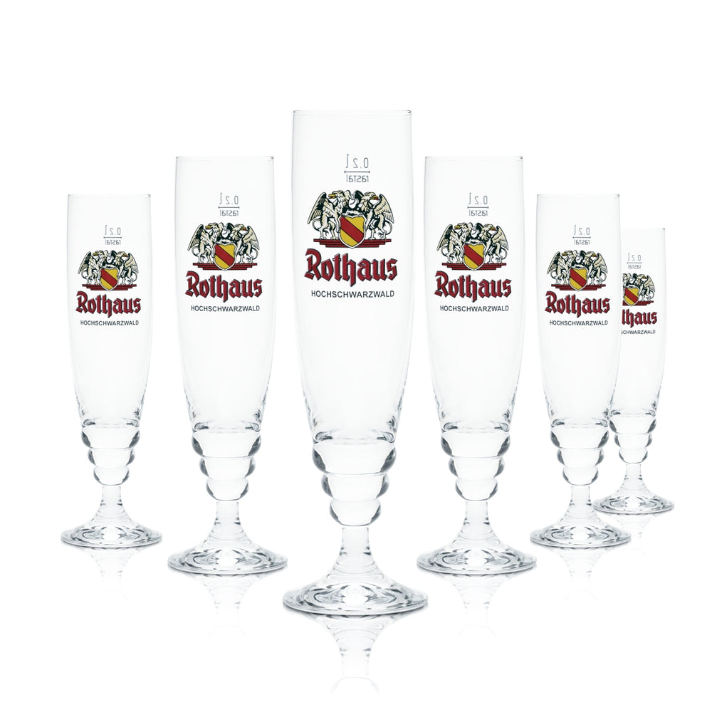 6x szklanka do piwa Rothaus 0,2 l eldes Pokalglas Pilstulpe zestaw szklanek kalibrowanych dla gastronomii