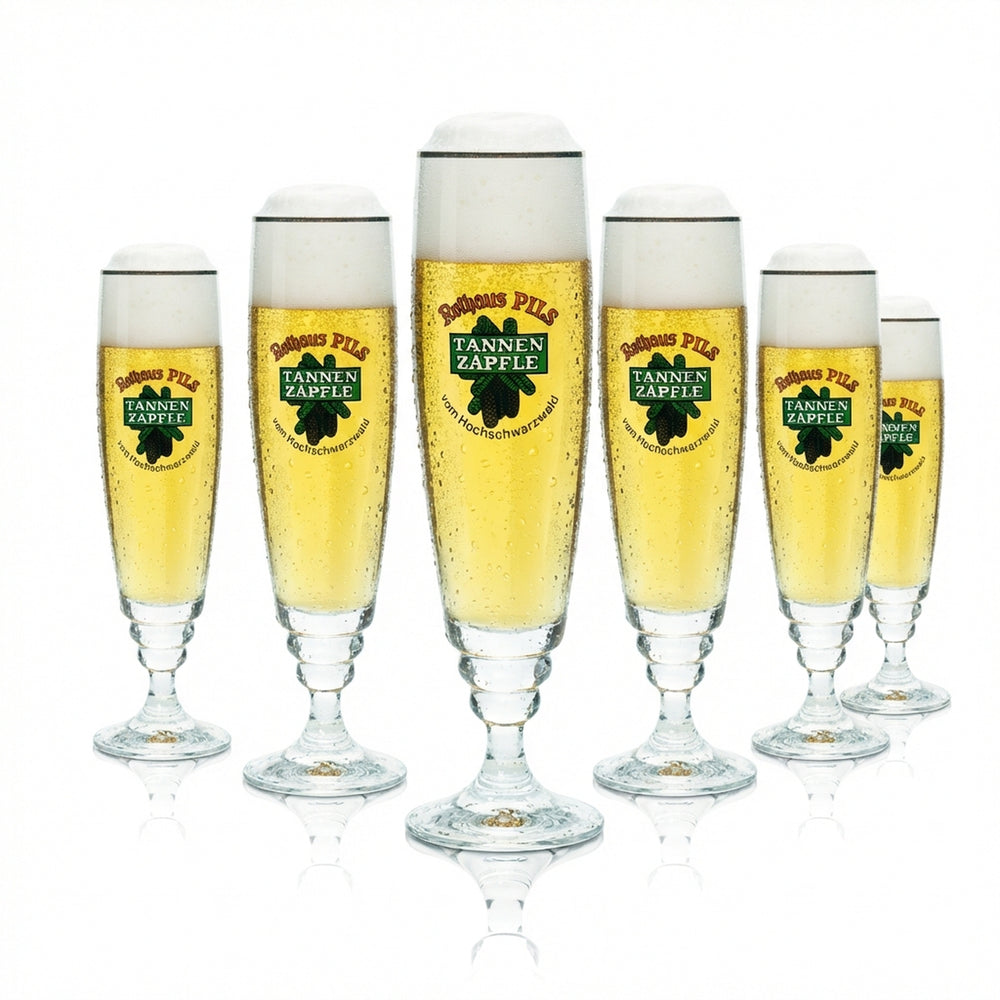 6x Rothaus Szklanka 0,2 l Ekskluzywny zestaw szklanek do piwa Tannenzäpfle Staatsbrauerei Baden