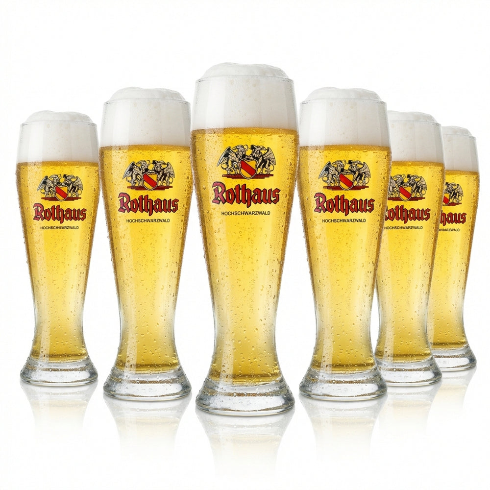 6x Rothaus szklanka 0.5l piwo pszeniczne Hefeweizen szklanki Frosted design browar Baden