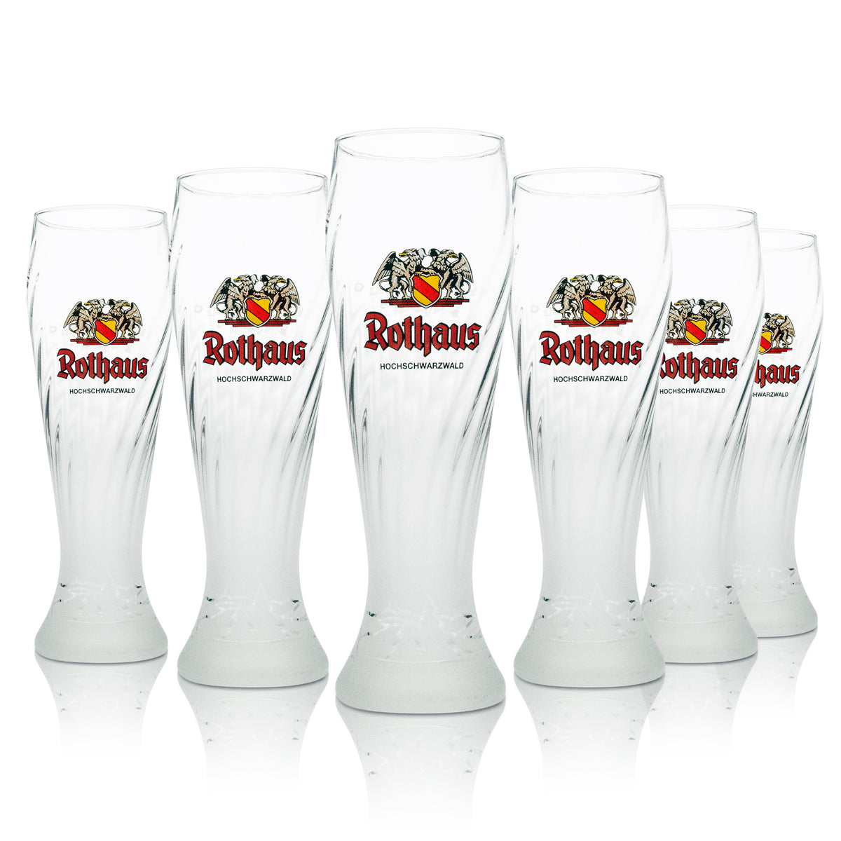 6x Rothaus szklanka 0.5l piwo pszeniczne Hefeweizen szklanki Frosted design browar Baden – Widok 4
