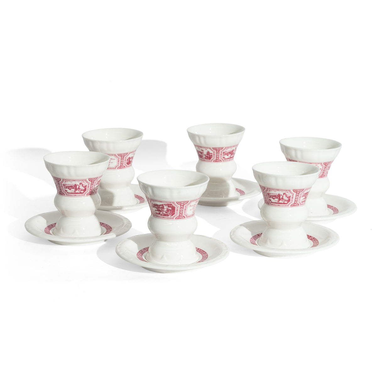6x kawa Rüdesheimer Asbach Collection szklanka 0,26 l filiżanka + spodek ceramiczny