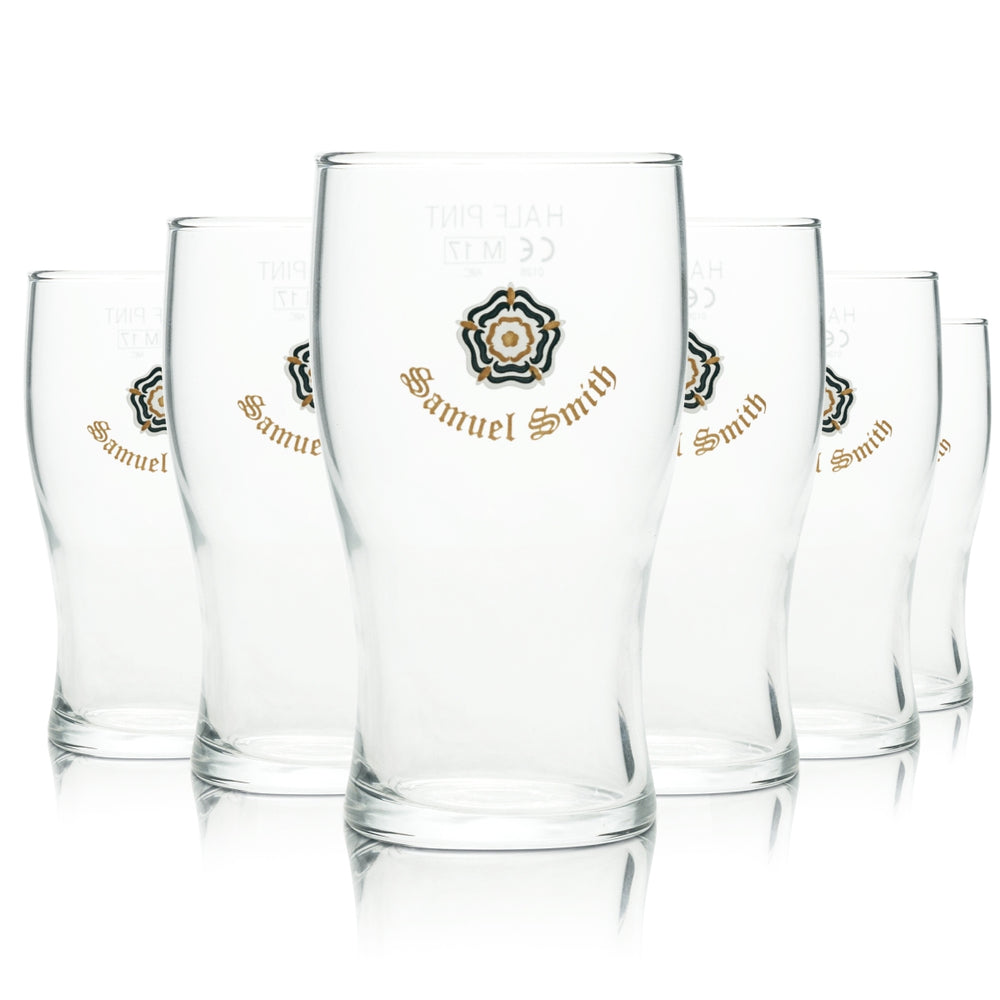 6x Samuel Smith Beer Glass 0,3 l kubek 1/2 pint Craftbeer ARC England Willi Cup