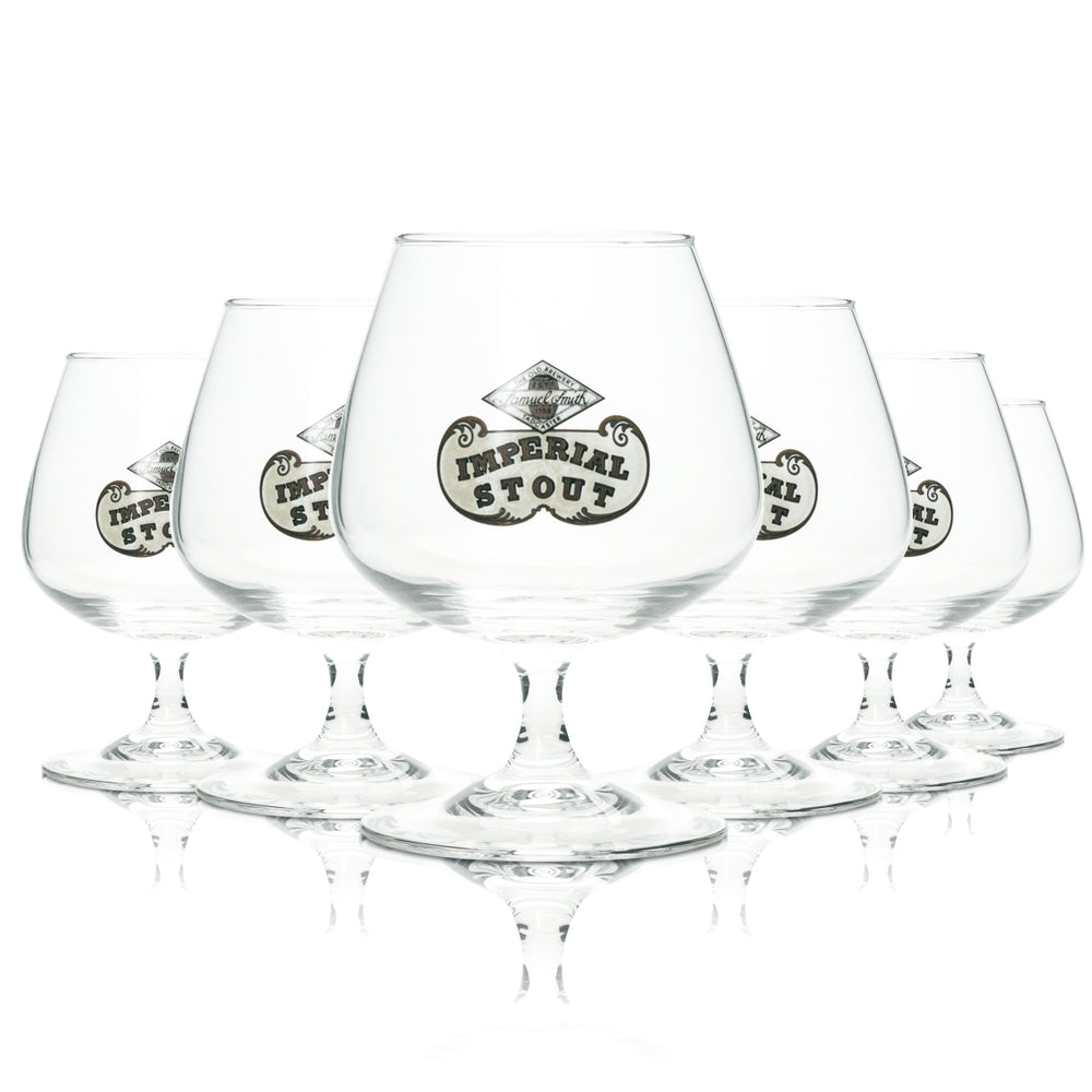 6x Samuel Smith Beer Glass 0,41l Goblet Craft Beer Imperial Stout Tulip Glasses UK