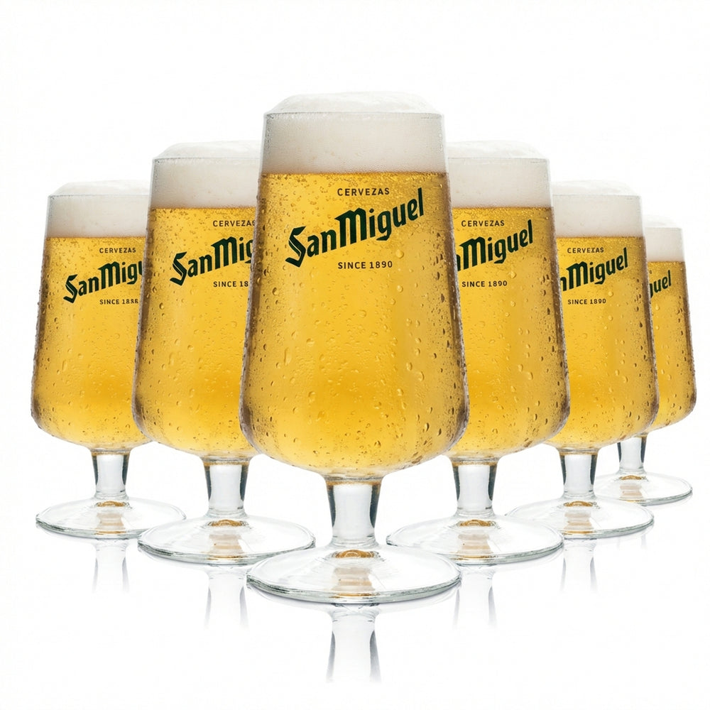 6x San Miguel szklanka do piwa 0.2l kielich tulipan Hiszpania szklanki świąteczne Especial Piwo