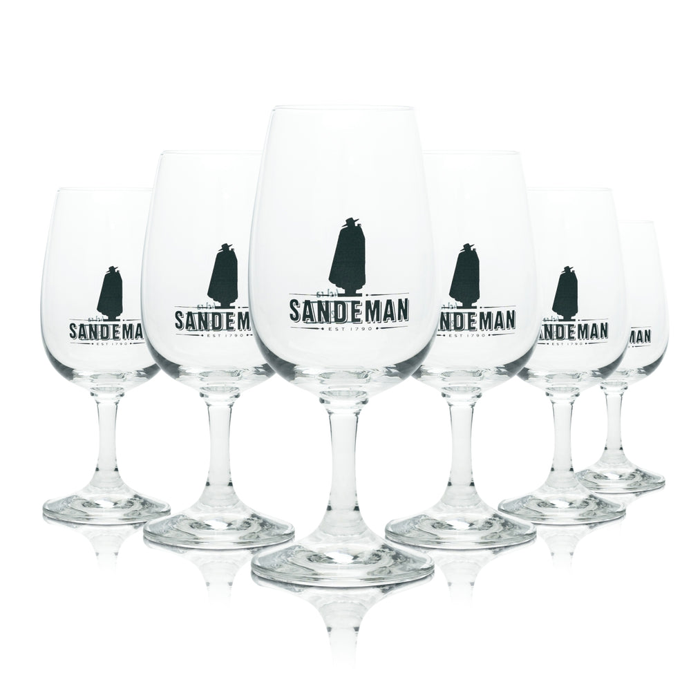 6x Sandeman Sherry Port Kieliszek do wina Logo 200ml Degustacja Sommelier Nosing Glasses