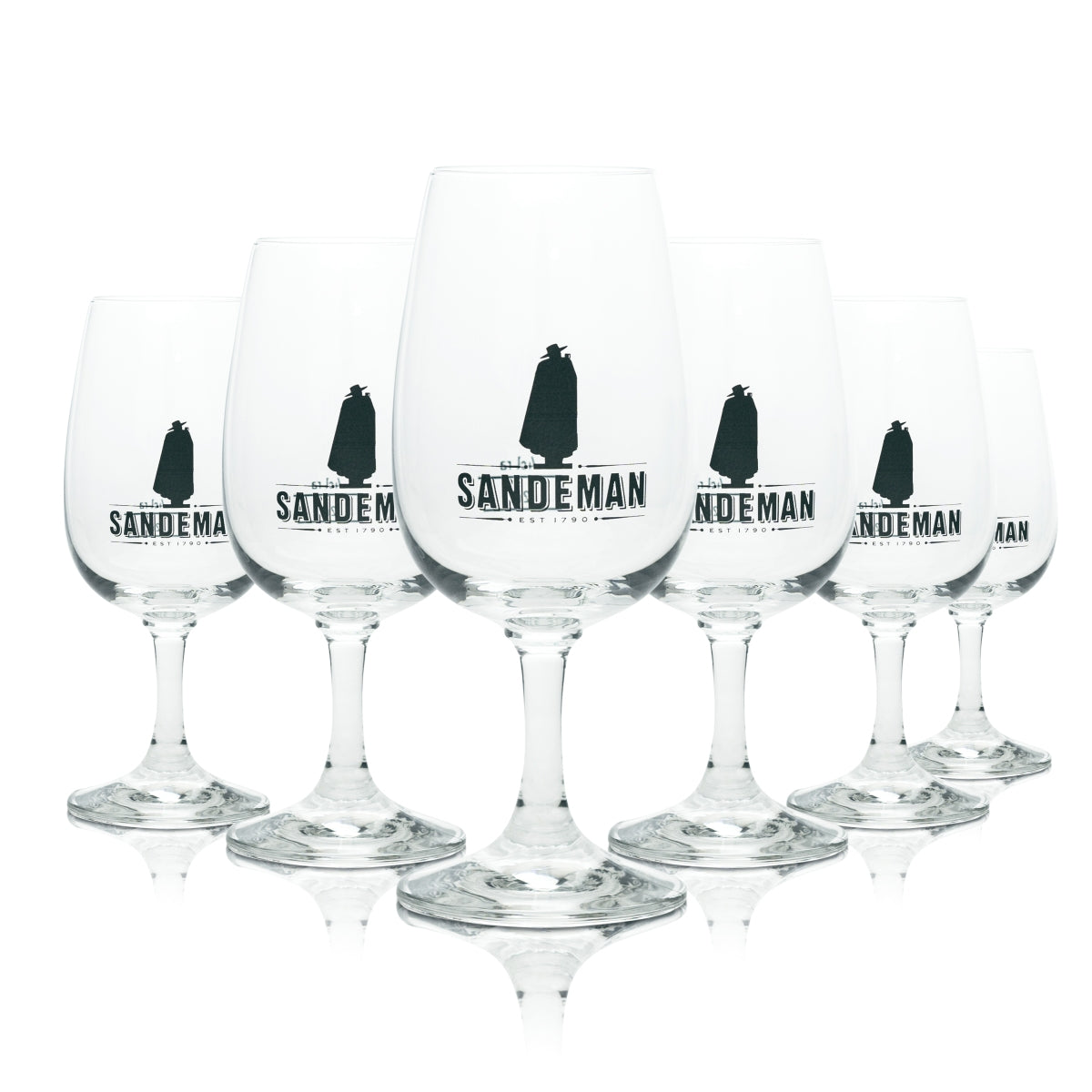 6x Sandeman Sherry Port Kieliszek do wina Logo 200ml Degustacja Sommelier Nosing Glasses
