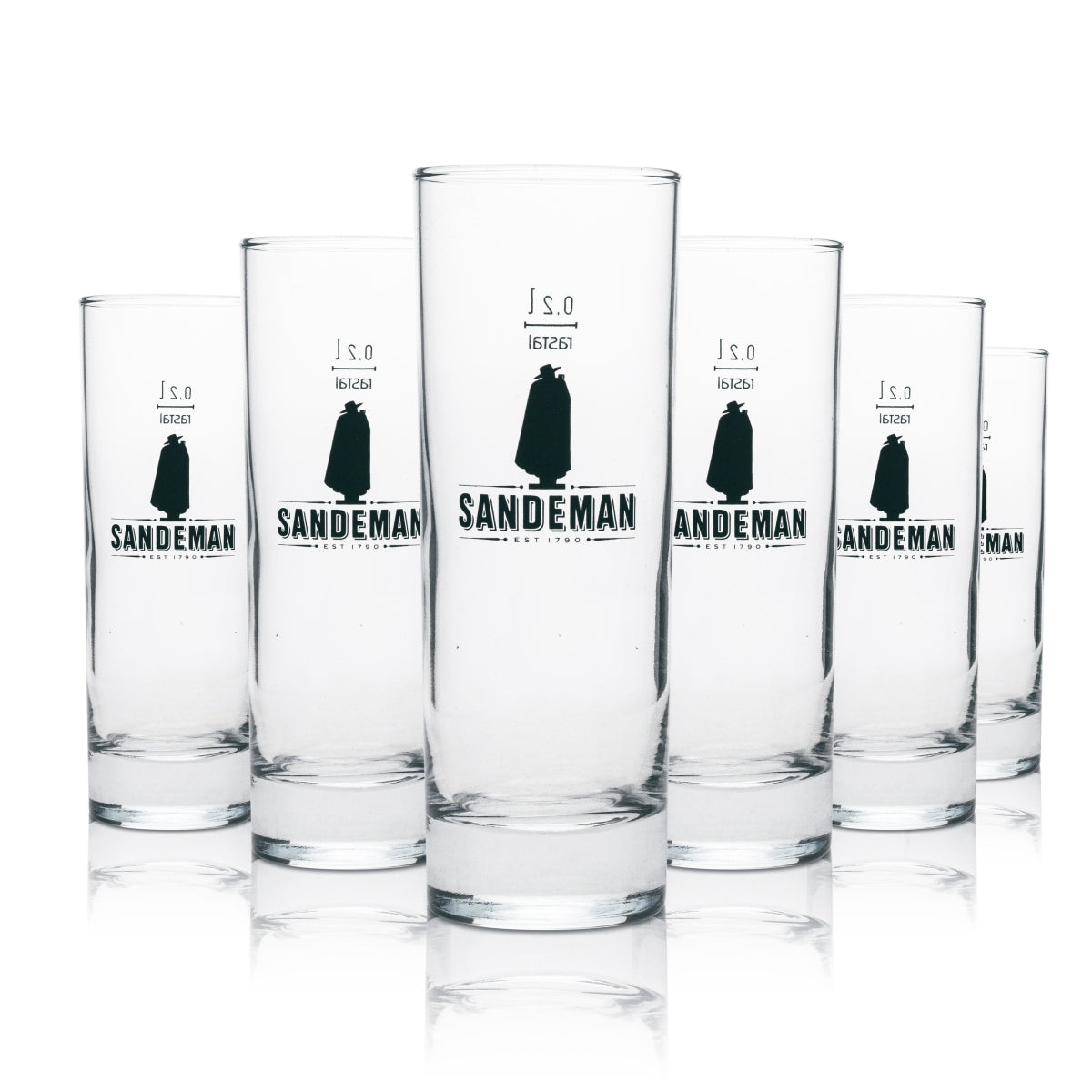 6x Sandeman kieliszek do wina long drink glass 200ml czarne logo