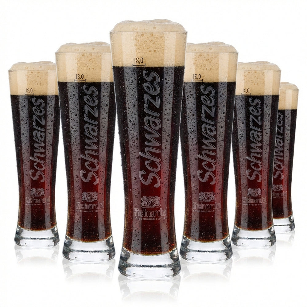 6x Szklanki do piwa Scherdel Szklanki do piwa 0,3 l Szklanki typu puchar „Schwarzes” F.Herb