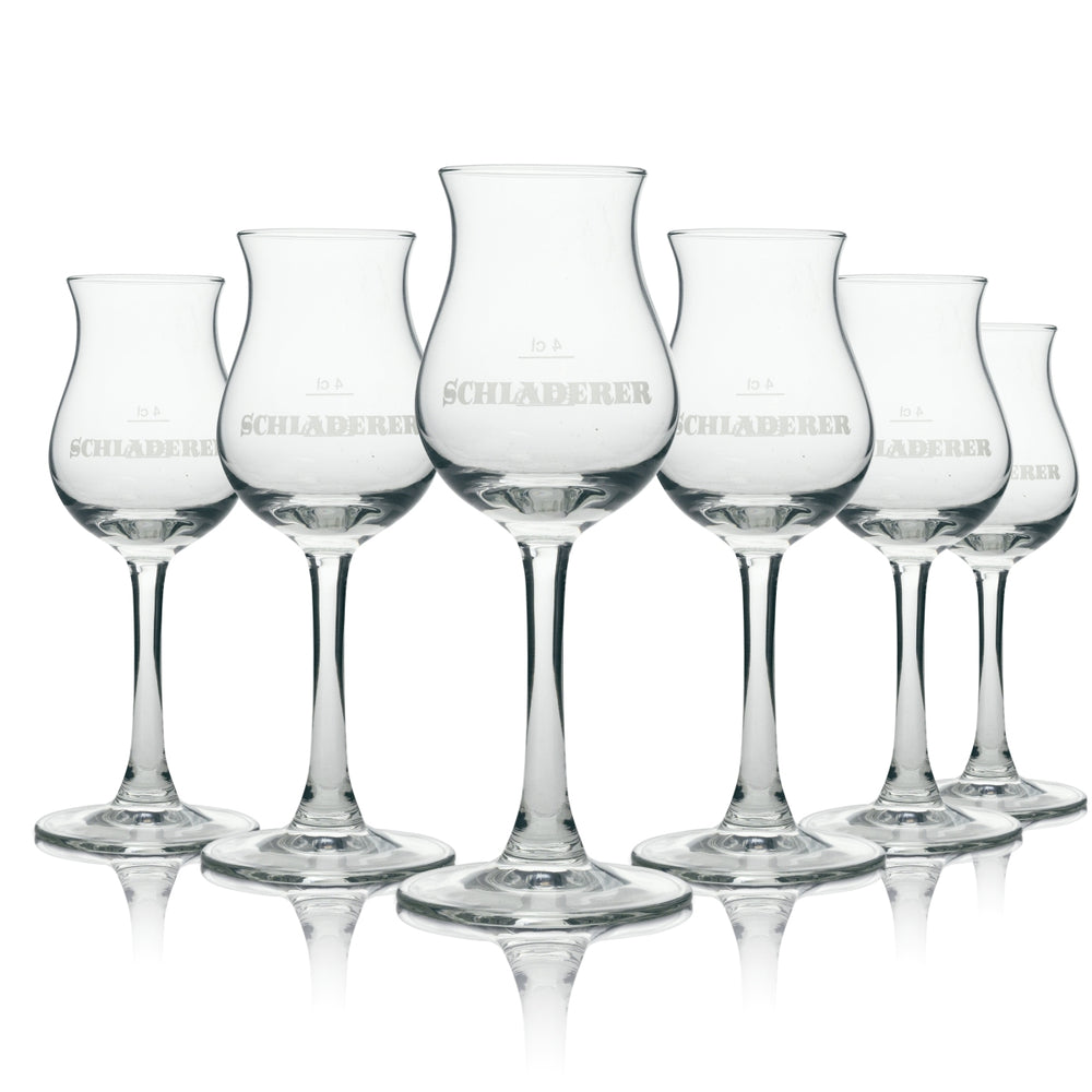 6x Schladerer schnapps goblet szklany 2/4cl