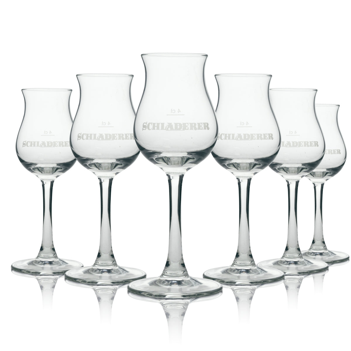 6x Schladerer schnapps goblet szklany 2/4cl