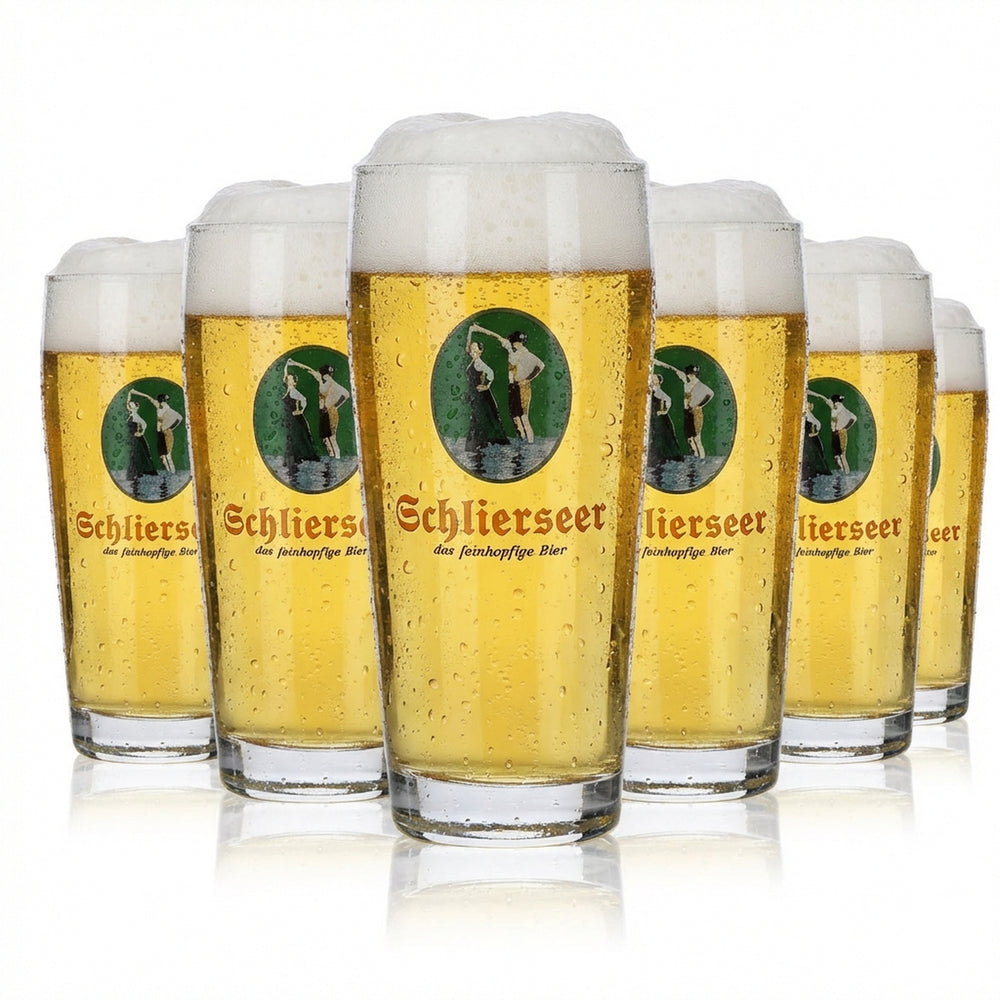 6x szklanka Schlierseer 0,25 l Willibecher Kindl Szklanki do piwa pszenicznego Zestaw Browar Bawaria