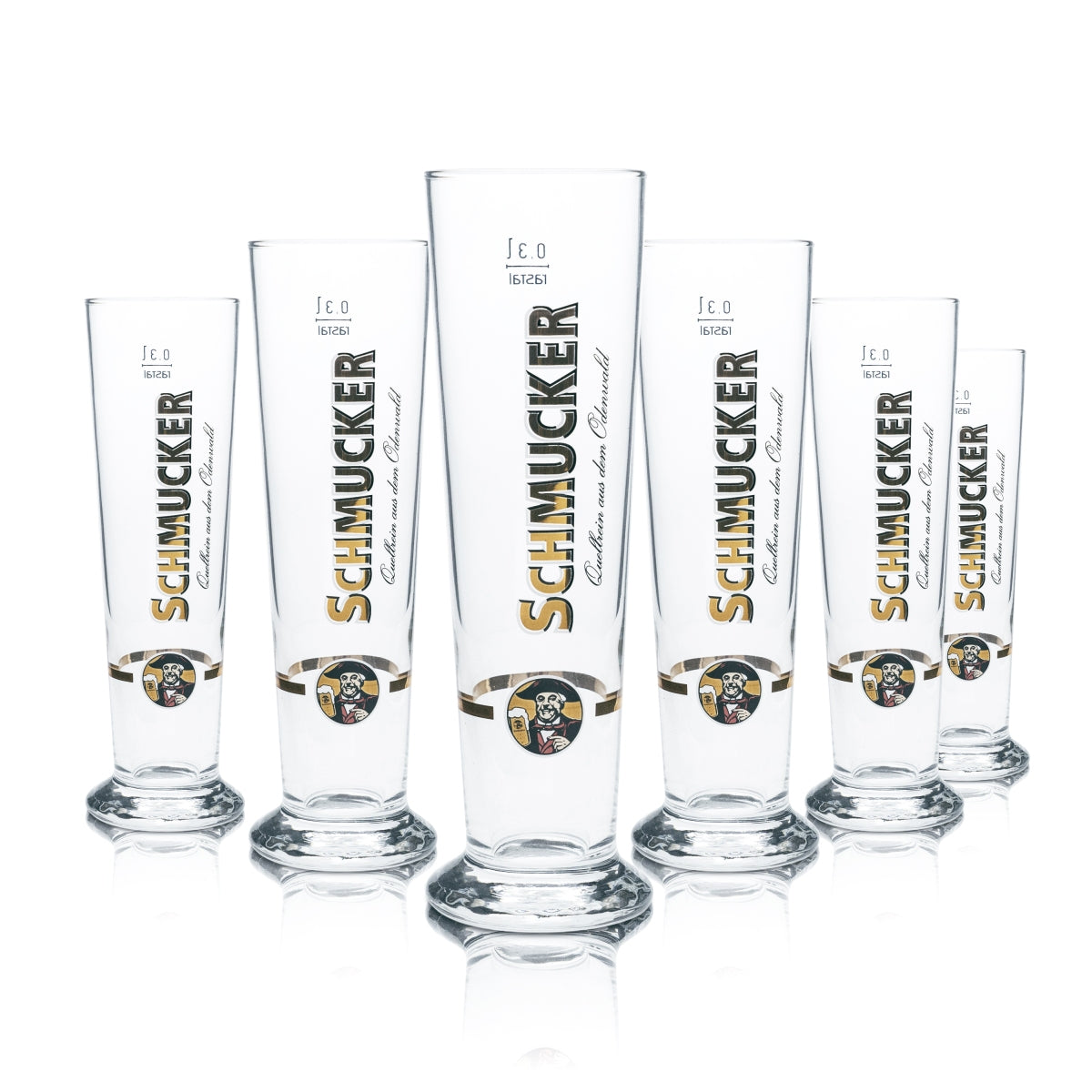 6x Schmucker szklanka do piwa 0,3l goblet szklanki barowe browar gastro Odenwald Pils