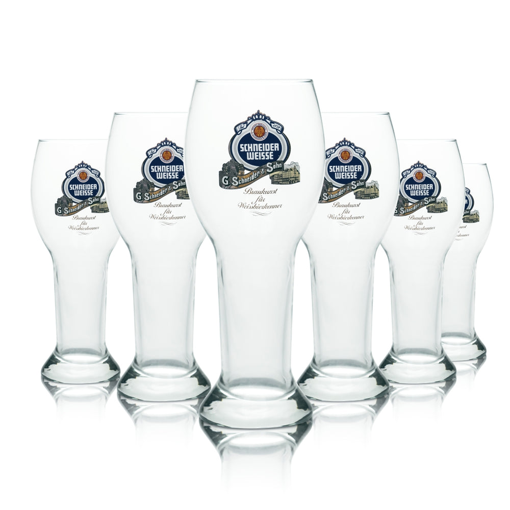 6x Schneider Weisse szklanka 0.5l piwo pszeniczne drożdżowe pszeniczne szklanki browar Gastro