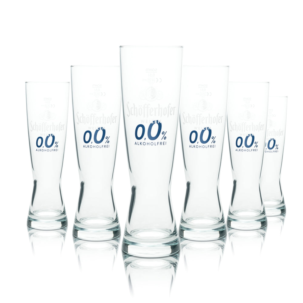 6x szklanka do piwa Schöfferhofer 0,5l piwo pszeniczne 0,0% bezalkoholowe szklanki do piwa pszenicznego Sahm Hefe
