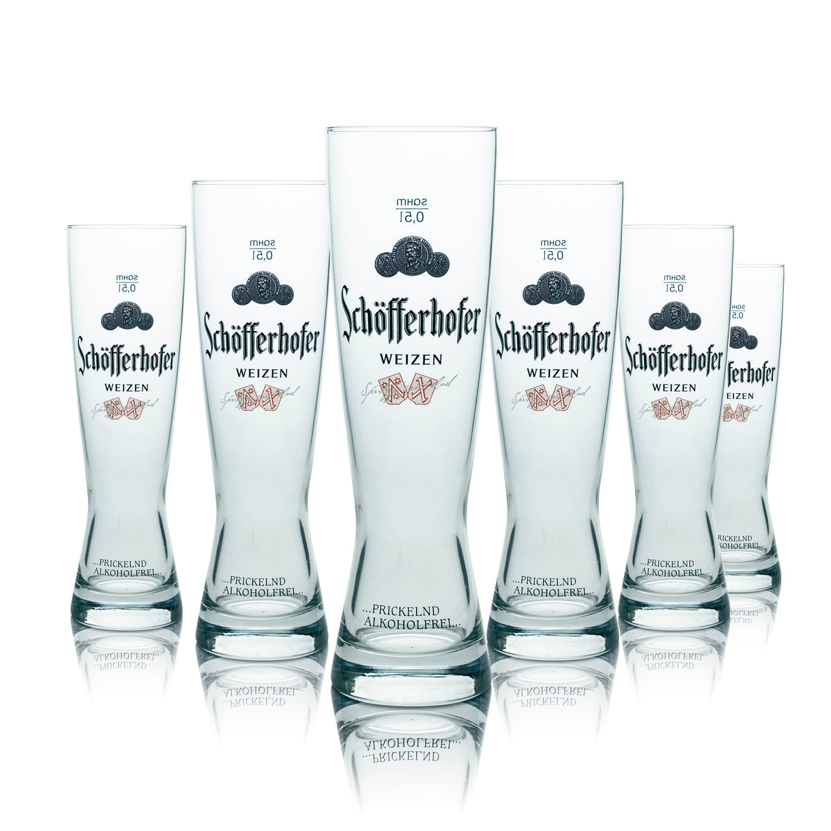 6x szklanka do piwa Schöfferhofer 0,5 l Szklanka do piwa pszenicznego „Spritzig Prickelnd” Sahm – Widok 5