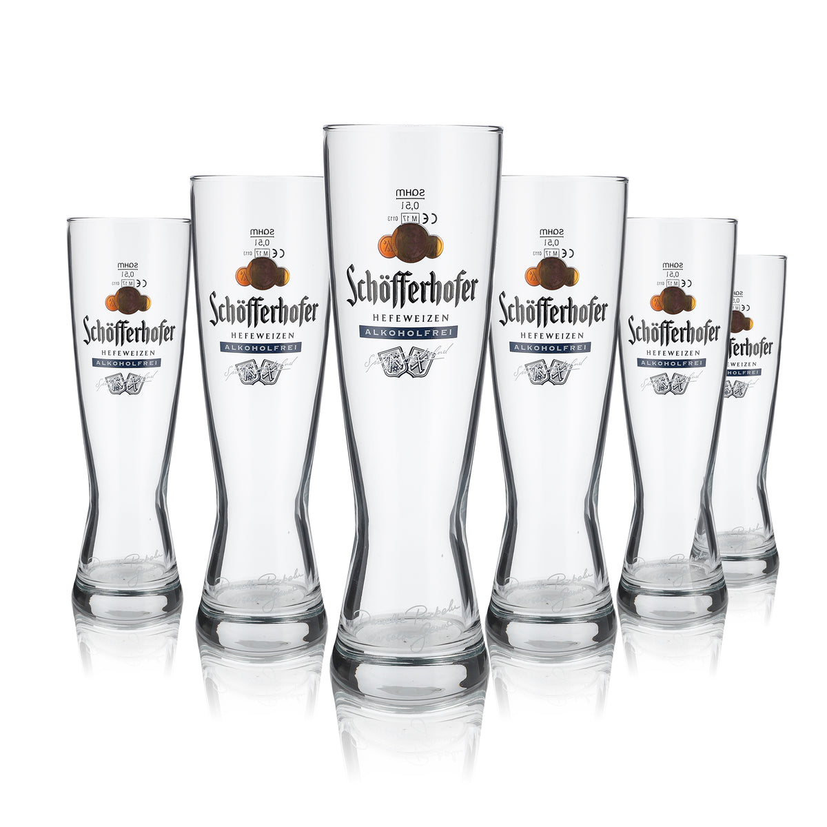 6x Schöfferhofer szklanka 0,5l piwo pszeniczne Hefeweizen bezalkoholowe szklanki zestaw browar – Widok 2