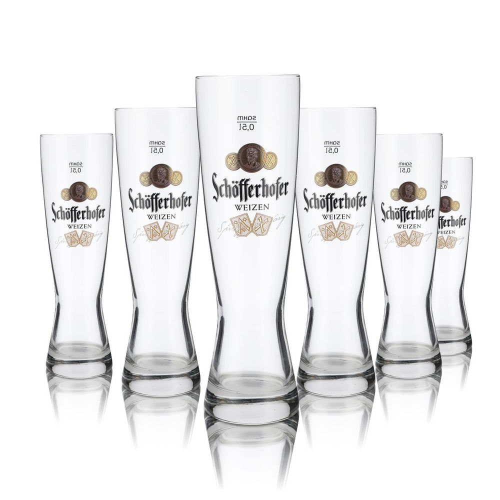 6x szklanka Schöfferhofer 0,5l szklanka do piwa pszenicznego Hefeweizen zestaw szklanek browar Bawaria