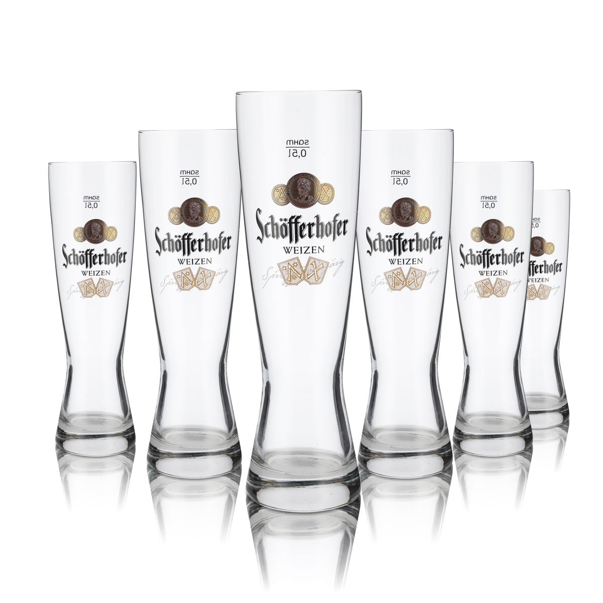6x szklanka Schöfferhofer 0,5l szklanka do piwa pszenicznego Hefeweizen zestaw szklanek browar Bawaria