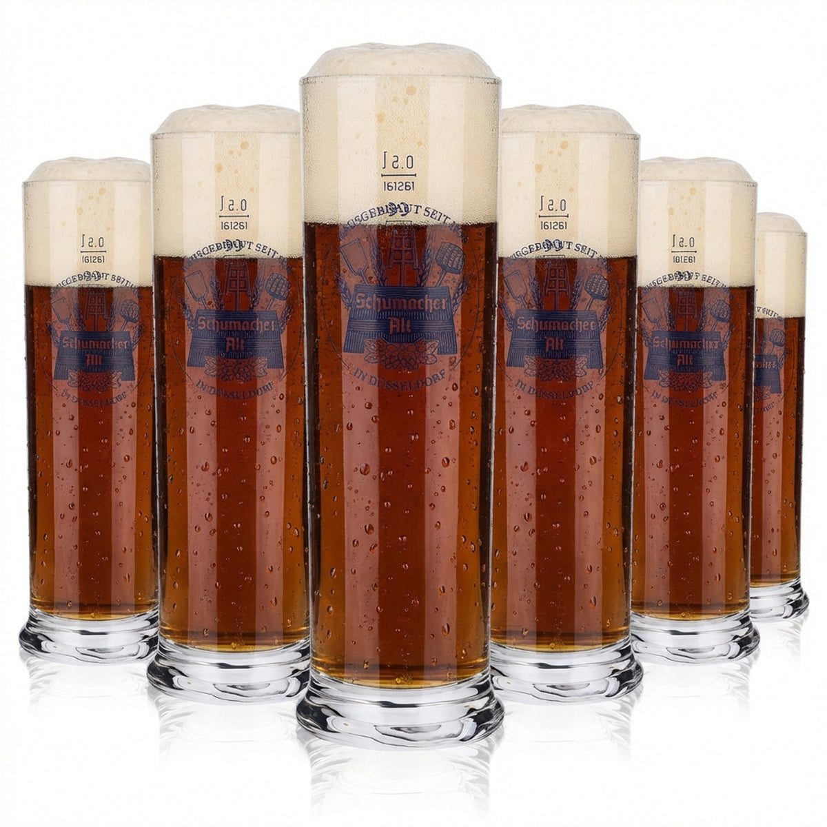 6x Schumacher Szklanki do piwa Szklanki do piwa Altbier Szklanki 0,5 l Stange Düsseldorf