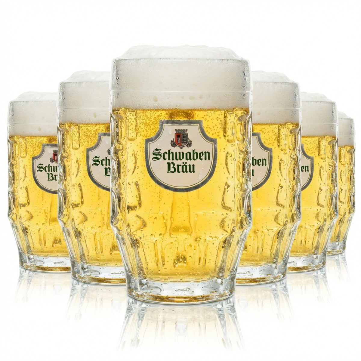 6x Szklanka do piwa Schwaben Bräu 0,5l kufel Seidel szklanki uchwyt kufle browar Piwo