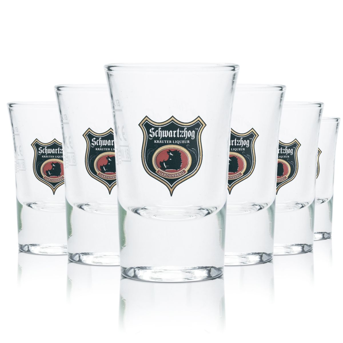 6x kieliszek do sznapsa Schwartzhog 2 cl Zestaw kieliszków do shotów Hardenberg