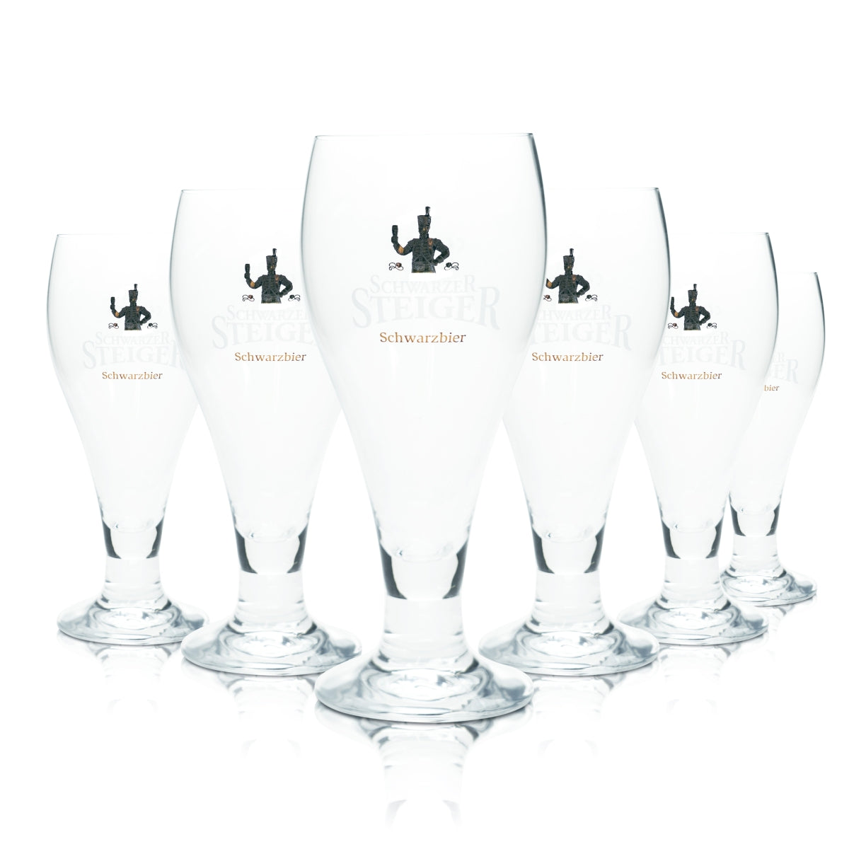 6x Czarne szkło do piwa Steiger 0,3l Goblet Tulip Goblet Amber Saxony Brewery