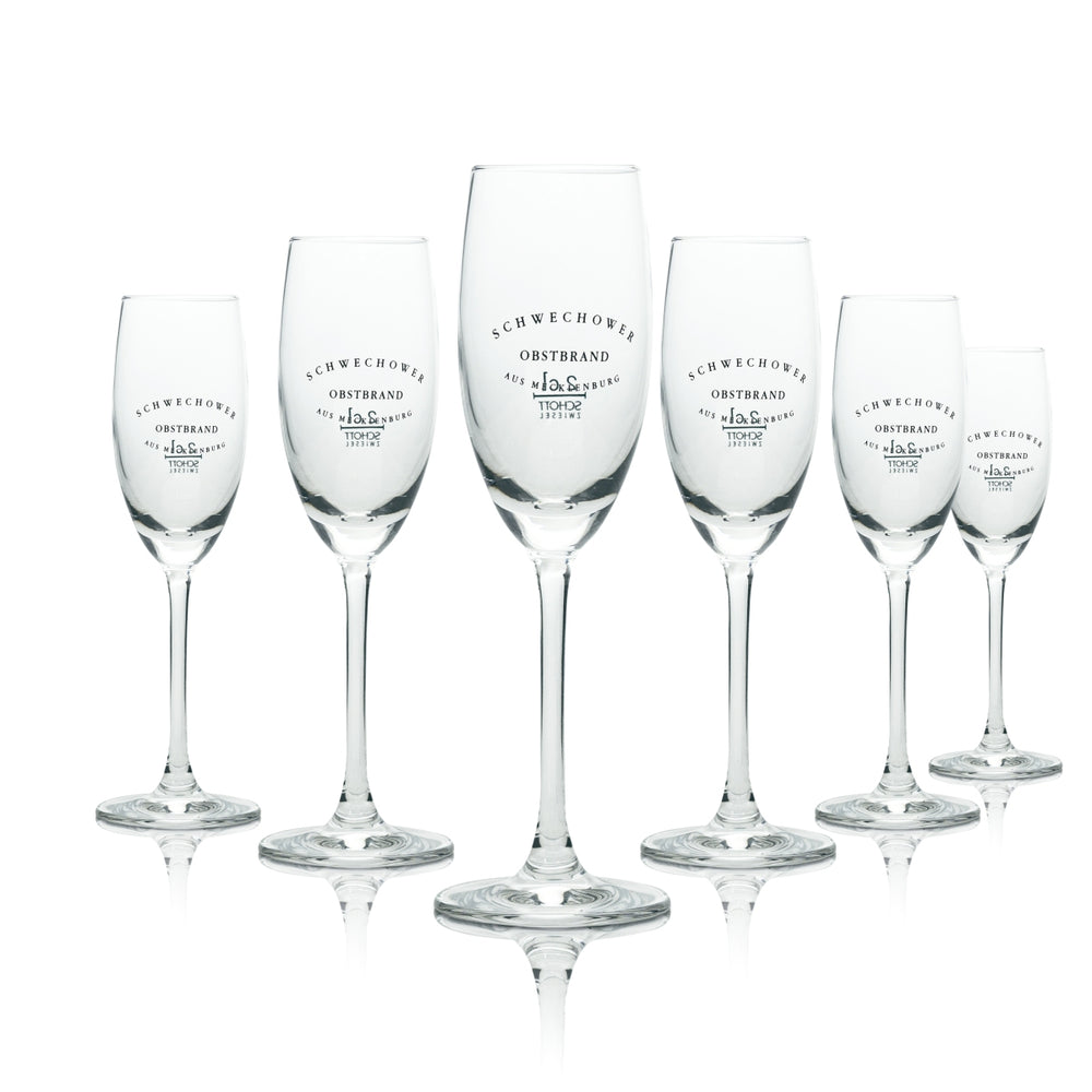 6x Schwechower Obstbrand Szklanka do sznapsa Krótkie szklanki 2 cl Flute Nosing Tasting