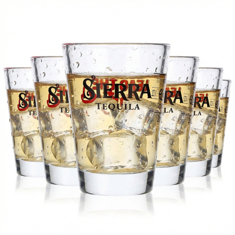 6x Sierra Tequila Szklanka do shotów Stamper Krótka szklanka imprezowa 4 cl „Lead the Party”