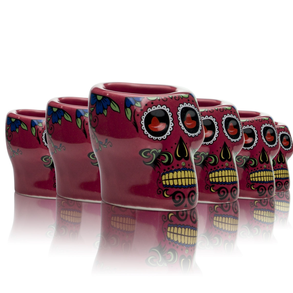 6x Sierra Tequila Szklanka Ton 2cl Kieliszki Pink Czaszka Sznapsa Krótkie Stamper