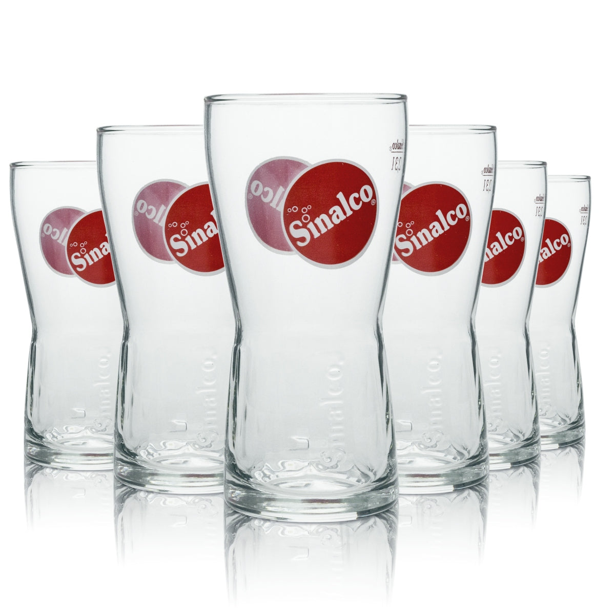 6x Sinalco szklanka do napojów bezalkoholowych longdrink czerwone logo 300ml rastal