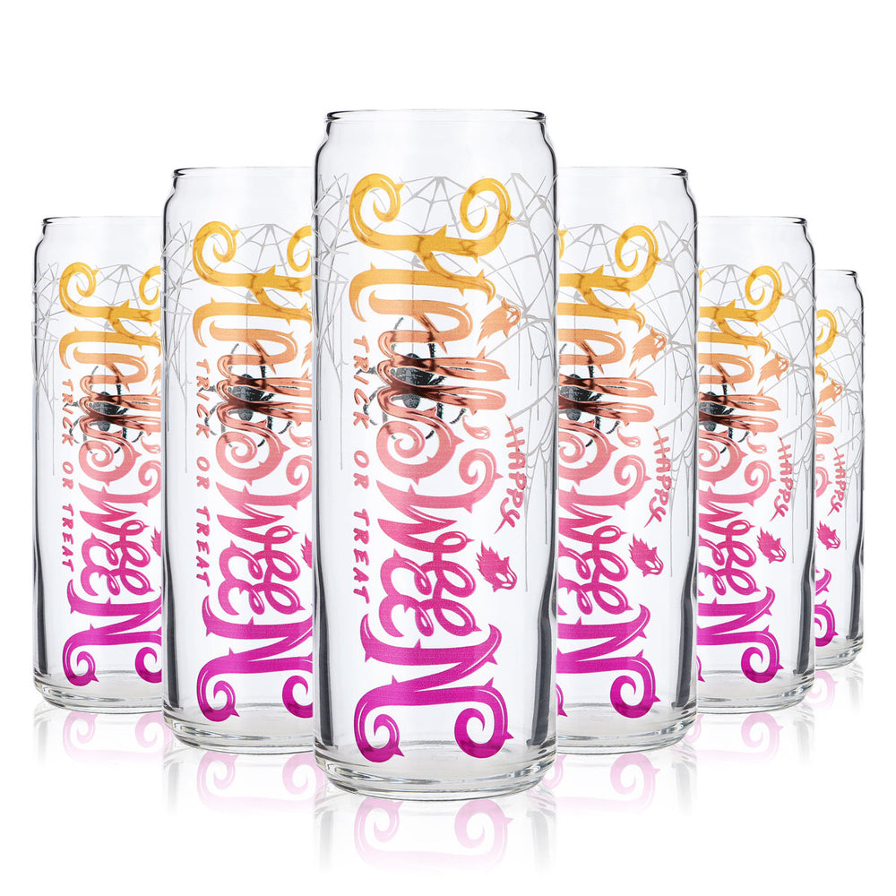 6x Szklanki Sipply z motywem pająka na Halloween jako nadruk UV Can Glass 370ml