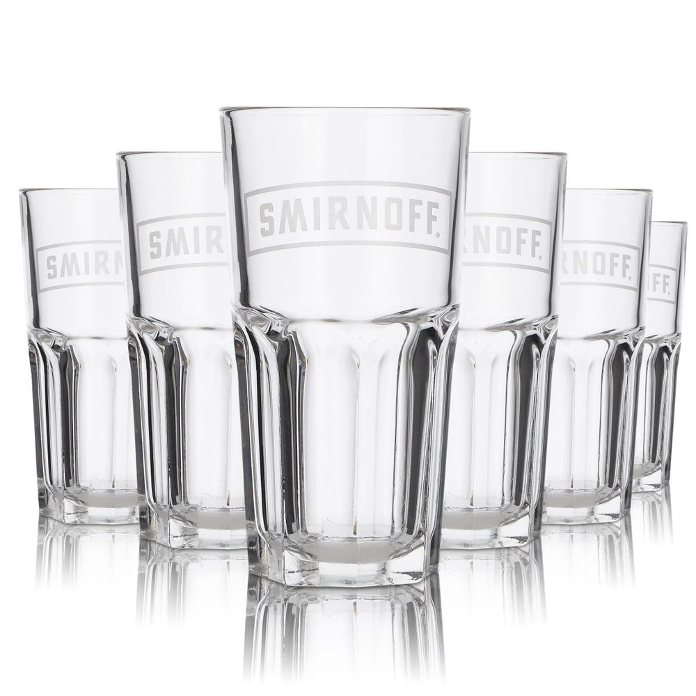 6x szklanka Smirnoff 0,3 l zestaw szklanek do drinków długich i aperitifów szklanka konturowa Gastro