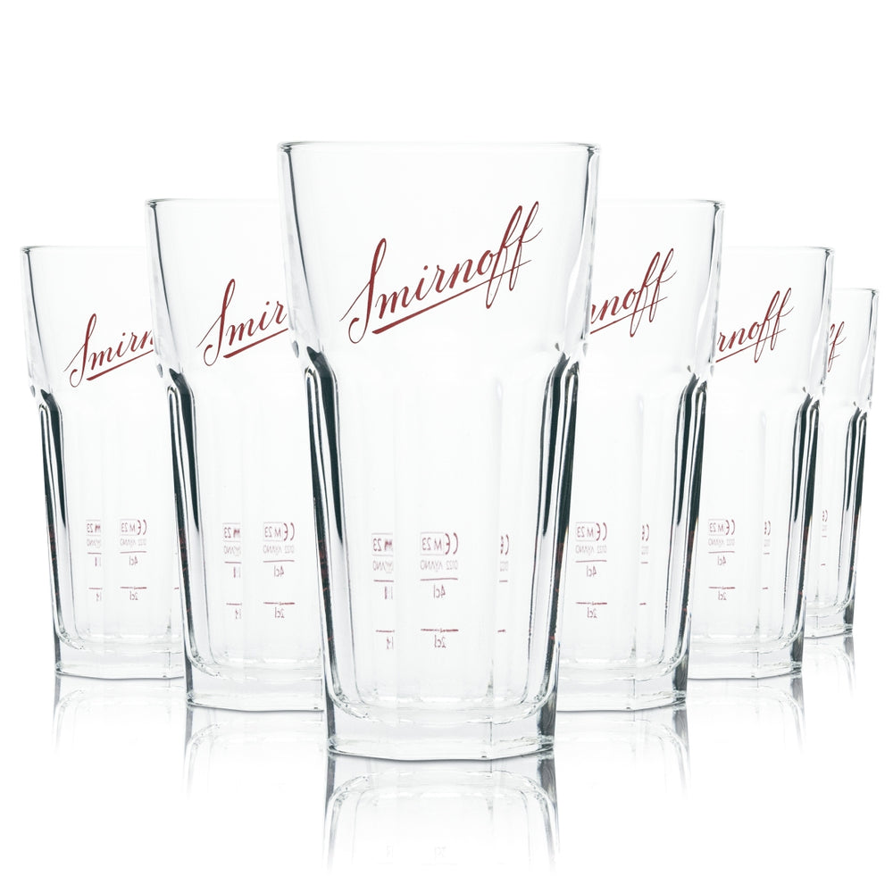 6x szklanka do long drinków Smirnoff 0,25 l Szklanki konturowe Szklanki Koktajl Wódka Gastro Club