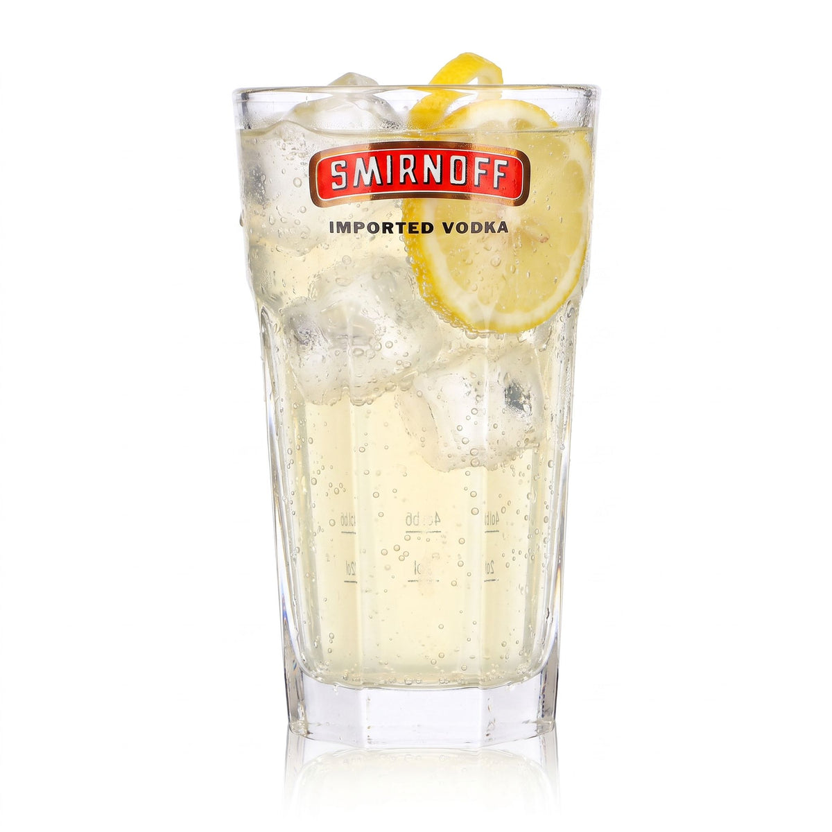 6 szklanek do wódki Smirnoff o pojemności 2 cl + 4 cl na longdrinki – importowana wódka z czerwonym logo – Widok 2