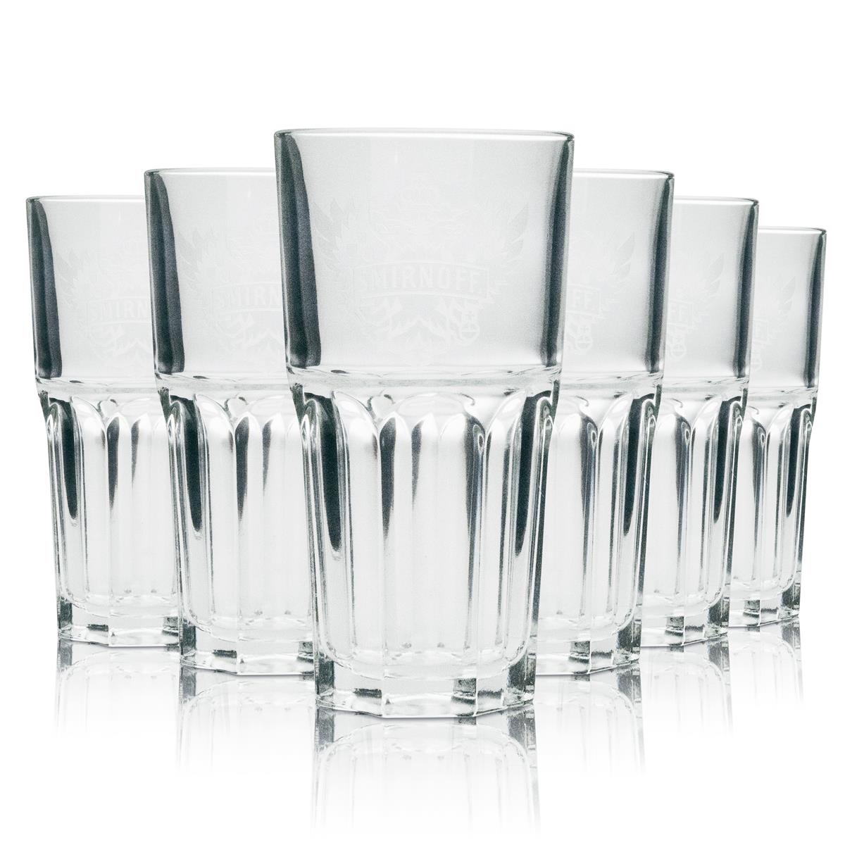 6x Smirnoff Vodka szklanka long drink białe logo